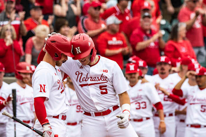 23-Josh Caron, Griffin Everitt Nebraska Baseball vs Penn State G3 2023
